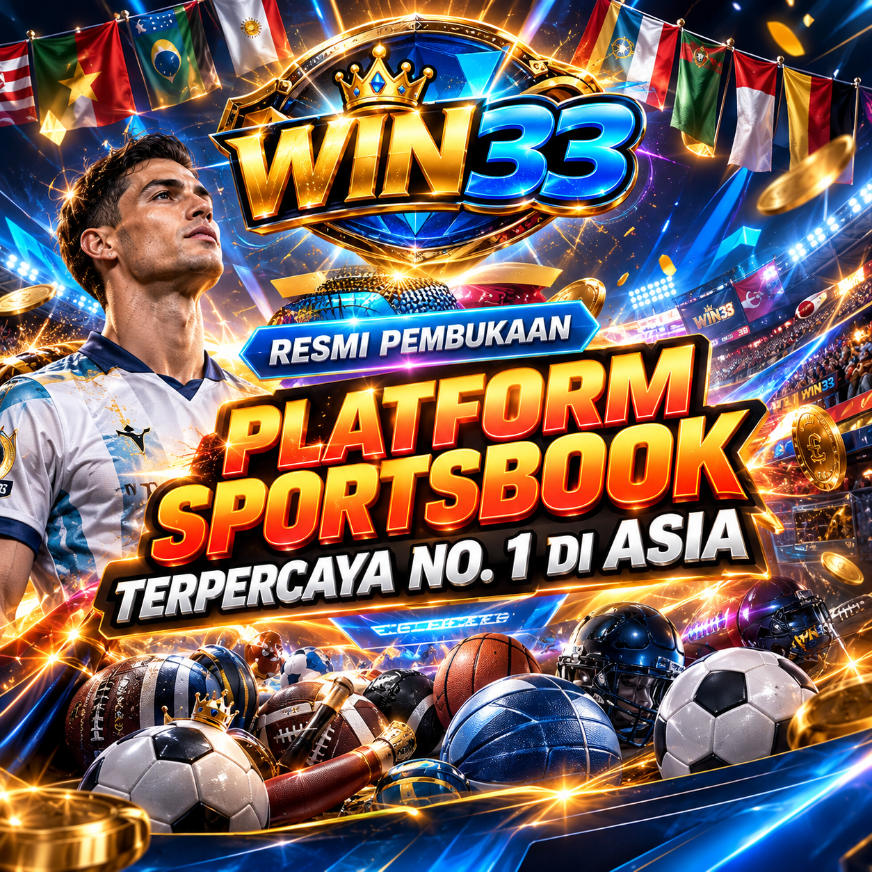Thumbnail 1 of 3, Poster, WIN33 Resmi Pembukaan Platform Sportsbook Terpercaya No.1 Di Asia designed and sold by WIN33.